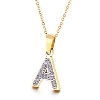 Titanium Steel 18K Gold Plated Fashion Plating Letter Necklace sku image 1