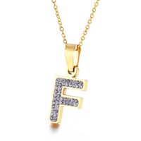 Titanium Steel 18K Gold Plated Fashion Plating Letter Necklace sku image 6