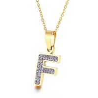 Acier Au Titane Plaqué Or 18K Mode Placage Lettre Collier sku image 6