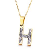 Titanium Steel 18K Gold Plated Fashion Plating Letter Necklace sku image 8