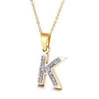 Titanium Steel 18K Gold Plated Fashion Plating Letter Necklace sku image 11