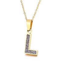 Acier Au Titane Plaqué Or 18K Mode Placage Lettre Collier sku image 12