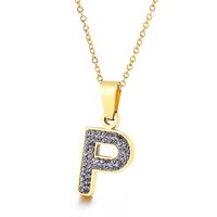 Titanium Steel 18K Gold Plated Fashion Plating Letter Necklace sku image 16