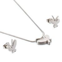 Korean Style Simple Titanium Steel Butterfly Necklace Earrings Jewelry Wholesale Fashion All-match Snake Bones Chain Accessories Wholesale sku image 1