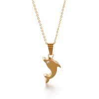 Acero Titanio Chapados en oro de 18k Animal Collar sku image 1