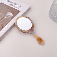 Koreanischer Mode Retro Ovaler Spiegel Tragbarer Kompakter Spiegel Täglicher Make-up Kleiner Spiegel sku image 4