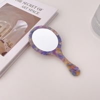 Koreanischer Mode Retro Ovaler Spiegel Tragbarer Kompakter Spiegel Täglicher Make-up Kleiner Spiegel sku image 5