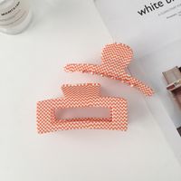 Autumn And Winter New Hair Accessories Korean Style Checkered Hollow Hair Catch Hairpin main image 5