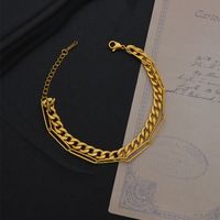 New Personality Thick Chain Bracelet Double Layered Wearing Stainless Steel Bracelet sku image 2