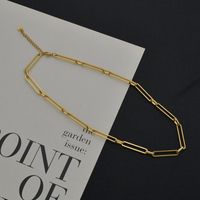 European And American Long Square Interlocking Chain Bracelet Simple Thick Chain Necklace Wholesale sku image 4