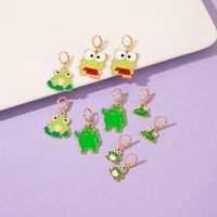 New Fashion Cartoon Frog Earrings Personality Alloy Dripping Oil Cute Color Frog Ear Clip main image 1