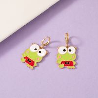 New Fashion Cartoon Frog Earrings Personality Alloy Dripping Oil Cute Color Frog Ear Clip main image 6