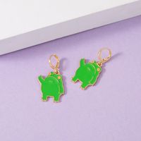 New Fashion Cartoon Frog Earrings Personality Alloy Dripping Oil Cute Color Frog Ear Clip main image 5