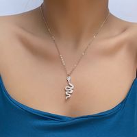 Serpentine Necklace With Rhinestones sku image 12