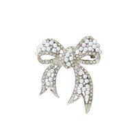 Bow Pearl Brooch French Simple Temperamental All-match Metal Brooch Women's Accessories main image 6