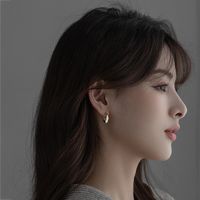 925 Silver Needle Cute And Compact Drip Glazed Geometric Metal Earrings European And American Ins French Retro High Class Elegant Ear Ring Women main image 5