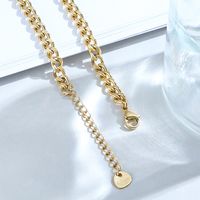 European And American New Stainless Steel Zircon Necklace Ins Punk Diamond Pendant Titanium Steel Clavicle Chain Neck Chain Female Gold main image 5