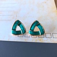Nihaojewelry Jewelry Wholesale Green Series Enamel Drip Glaze Geometric Stud Earrings sku image 1