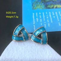 Nihaojewelry Jewelry Wholesale Green Series Enamel Drip Glaze Geometric Stud Earrings sku image 2