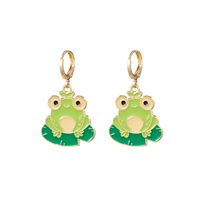 New Fashion Cartoon Frog Earrings Personality Alloy Dripping Oil Cute Color Frog Ear Clip sku image 1