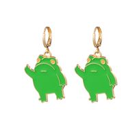 New Fashion Cartoon Frog Earrings Personality Alloy Dripping Oil Cute Color Frog Ear Clip sku image 2
