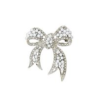 Bow Pearl Brooch French Simple Temperamental All-match Metal Brooch Women's Accessories sku image 1