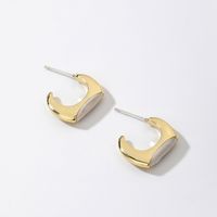 925 Silver Needle Cute And Compact Drip Glazed Geometric Metal Earrings European And American Ins French Retro High Class Elegant Ear Ring Women sku image 1