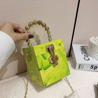New Acrylic Hard Case Bag Gel Bag Shoulder Crossbody Portable Small Square Box Bag Hand Holding Dinner Bag sku image 3
