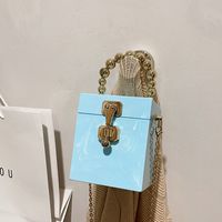 New Acrylic Hard Case Bag Gel Bag Shoulder Crossbody Portable Small Square Box Bag Hand Holding Dinner Bag sku image 7