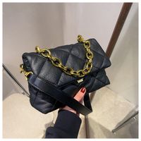 Rhombic Embroidery Thread Soft Noodle 2021 New Trendy Autumn Winter Retro Women's Bag French Textured Chain Bag Crossbody Commuter Bag sku image 1