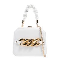 Acrylic Chain Bag 2021 Winter New Box Bag Pleated Portable Small Square Bag Shoulder Crossbody Cosmetic Bag sku image 1