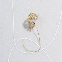 South Korean Diamond-studded Pearl Tassel Ear Bone Clips main image 1