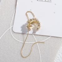 South Korean Diamond-studded Pearl Tassel Ear Bone Clips sku image 1