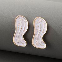 Fashion Simple Jewelry White Peanut Oil Drop Earrings Geometric Irregular Earrings main image 1