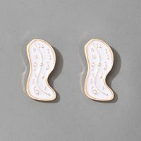 Fashion Simple Jewelry White Peanut Oil Drop Earrings Geometric Irregular Earrings main image 5