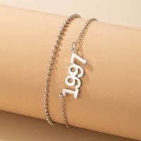 European And American Fashion 1997 Figure Double Layer Anklet Simple Round Bead Multilayer Anklet main image 3