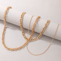 Hip Hop Jewelry Gold Chain Three Layer Necklace Heavy Metal Multilayer Necklace main image 3