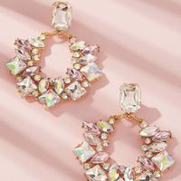 Cross-border Exaggerated Light Luxury Heavy Ornament Diamond-embedded Earrings Irregular Zircon-like Earrings main image 3