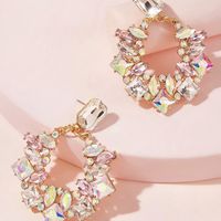 Cross-border Exaggerated Light Luxury Heavy Ornament Diamond-embedded Earrings Irregular Zircon-like Earrings main image 4