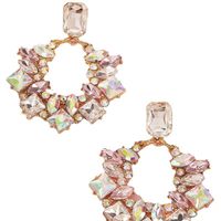 Cross-border Exaggerated Light Luxury Heavy Ornament Diamond-embedded Earrings Irregular Zircon-like Earrings main image 6