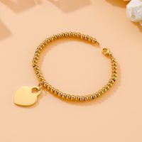 Fashion Heart Titanium Steel 18K Gold Plated No Inlaid Bracelets In Bulk main image 4