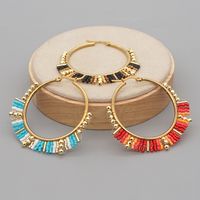 New Miyuki Rice Beads Hand-woven Bohemian Rainbow Big Earrings main image 1