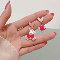 Cute Style Love Mushroom Rabbit Earrings Soft Cute Earrings main image 1