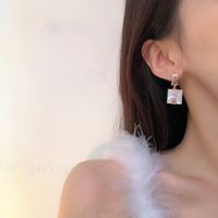 S925 Silver Needle Japanischer Und Koreanischer Stil Geometrische Muster Ohrringe Mode Persönlichkeit Einfache Kalte Stil Harz Ohrringe H1891 main image 5