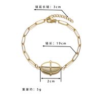 European And American New 14k Gold Oval Cross Long O-shaped Chain Stainless Steel Bracelet main image 3