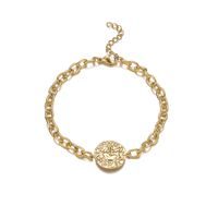 Personalidad Todo-fósforo Costura Redonda En Forma De Pulsera De Patrón Femenino Francés Ins Estilo Retro 14k Oro Acero Inoxidable Joyería De Mano main image 6