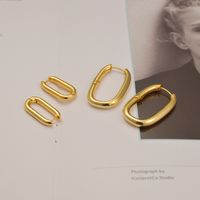 Cross-border Hot Selling U-shaped Earrings Women's European And American Simple Square Radian Ear Ring All-match Temperament Earrings Wholesale main image 3