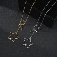 304 Stainless Steel 18K Gold Plated Plating Pentagram Necklace main image 1