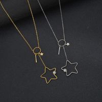 304 Stainless Steel 18K Gold Plated Plating Pentagram Necklace main image 4