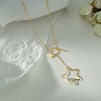 304 Stainless Steel 18K Gold Plated Plating Pentagram Necklace main image 5